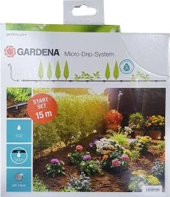 GARDENA Micro Drip System Startset S - Voor Rijplanten Druppelsysteem- 15 Meter -Bloem Garden Verkoop 1041x1200