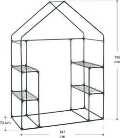 Juskys Broeikas / Tuinkas - 147 X 195 X 73 Cm - PVC Folie -Bloem Garden Verkoop 1048x1200