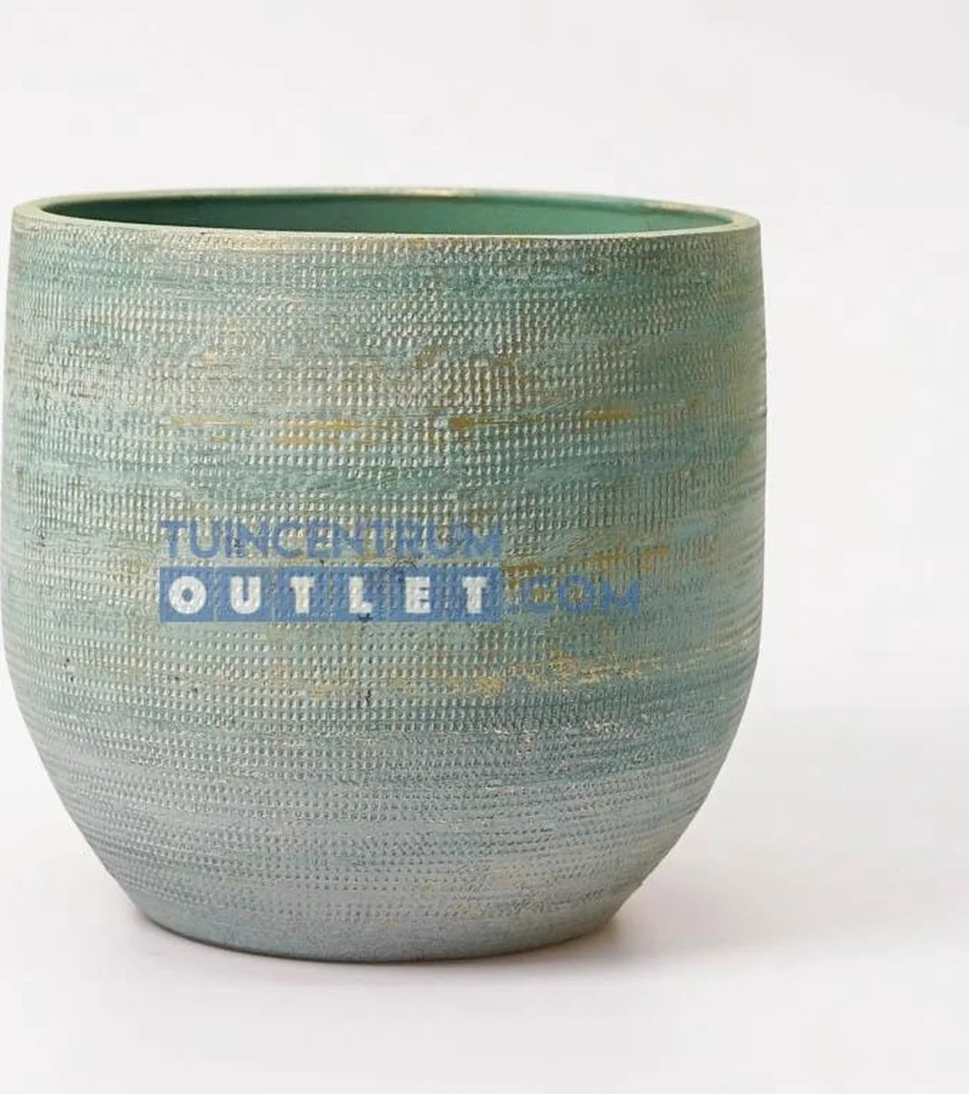 HS Potterie Tokio Bloempot Blauw Aqua D28 X H26 Cm - Nieuwe Collectie 7 HS Potterie Tokio Bloempot Blauw Aqua D28 X H26 Cm - Nieuwe Collectie - Afbeelding 7