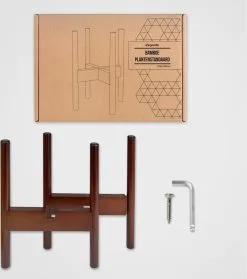 LifeGoods Planten Standaard - Uitschuifbare Bloempothouder - 20 Tot 30 Cm - Donker Bamboe -Bloem Garden Verkoop 1064x1200 1