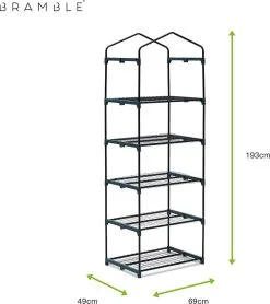 Bramble - Tuinkassen - 5 Lagen - Miniserre - Draadplanken - Gemakkelijk Te Monteren - 69 X 49 X 193 Cm -Bloem Garden Verkoop 1068x1200 2