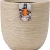 Capi Europe - Bloempot Bol Waste Rib NL - 35x34 - Terrazzo Beige - Voor Binnen En Buiten - KTBR932