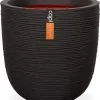 Capi Europe - Bloempot Bol Rib NL - 54x52 - Zwart - Voor Binnen En Buiten - KBLR935