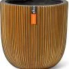 Capi Europe - Bloempot Bol Groove XL - 33x35 - Goud - Bloempot Voor Binnen - Opening ⌀28 - GVGB932