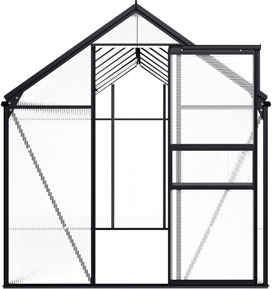 VidaXL Broeikas 1,33 M² Aluminium Antracietkleurig 12 VidaXL Broeikas 1,33 M² Aluminium Antracietkleurig - Afbeelding 12