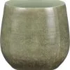 Mica Decorations Oliver Bloempot - H22 X Ø24 Cm - Terracotta - Groen