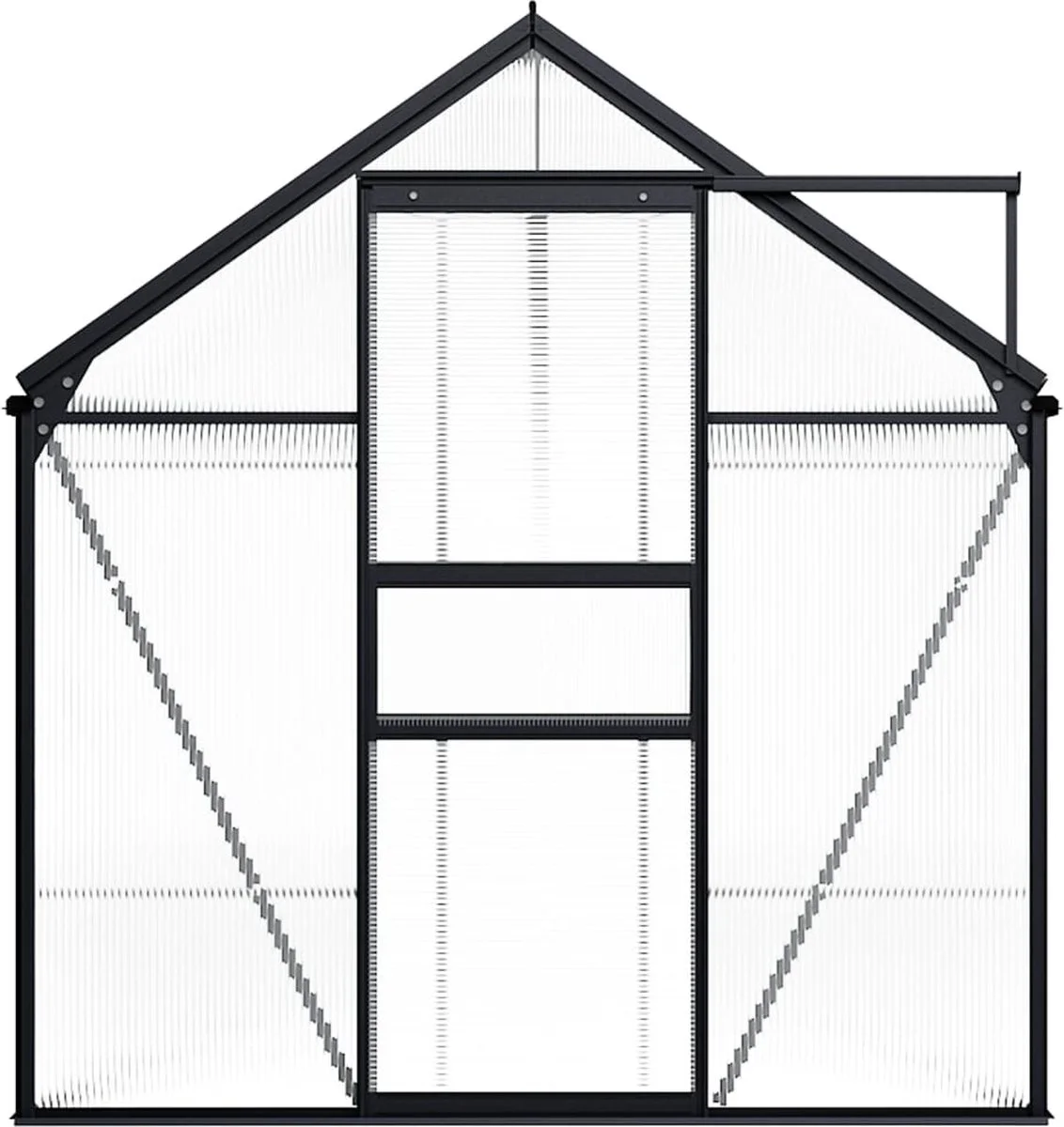 VidaXL Broeikas 1,33 M² Aluminium Antracietkleurig 11 VidaXL Broeikas 1,33 M² Aluminium Antracietkleurig - Afbeelding 11