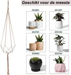 Mycramé 9 Stuks Jute Macrame Plantenhangers - Boho Handgeweven Katoen Hangpot Voor Binnen/Buiten - Hangende Bloempot Met Kralen - Macramé Touw/Koord Hangplant Houder - Bohemian Wandhanger Decoratie - Plant Hanger - Verticale Tuin Bloempothouder Planthanger -Bloem Garden Verkoop 1132x1200 3
