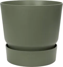 Elho Greenville Rond 30 - Grote Bloempot Voor Buiten - Gemaakt Van Gereycled Plastic - Ø 29.5 X H 27.8 Cm - Blad Groen