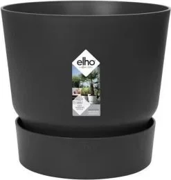 Elho Greenville Rond 30 - Grote Bloempot Voor Buiten - Gemaakt Van Gereycled Plastic - Ø 29.5 X H 27.8 Cm - Living Black -Bloem Garden Verkoop 1134x1200 5