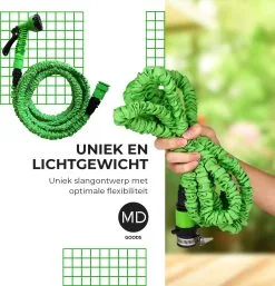 Uitrekbare Tuinslang Tot 15 Meter Van MD-goods ® - Tuinsproeier - Tuin Besproeien - Waterslang - Sproeikop - Groen - Flexibel Elastisch -Bloem Garden Verkoop 1154x1200 1