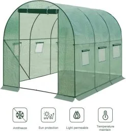 Diferza™ Kas 300x200x190 Cm, Foliekas Wintervast, Tomatenhuis Met Deur 6 Ramen -Bloem Garden Verkoop 1159x1200