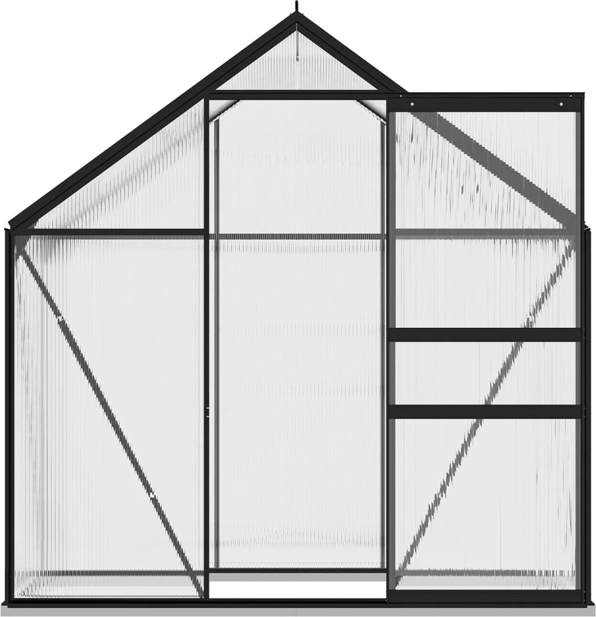 VidaXL Broeikas 1,33 M² Aluminium Antracietkleurig 6 VidaXL Broeikas 1,33 M² Aluminium Antracietkleurig - Afbeelding 6