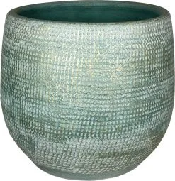 HS Potterie Tokio Bloempot Blauw Aqua D28 X H26 Cm - Nieuwe Collectie