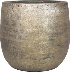 Floran Luxe Plantenpot/bloempot Goud Mira Van Keramiek 14 Cm - Keramische Plantenpotten/plantenbakken