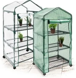 Relaxdays Kas Met Wielen - Tuinkas 3 Etages - Broeikas Kweekkas Tuin / Balkon 130 Cm Hoog - PE -Bloem Garden Verkoop 1169x1200 5