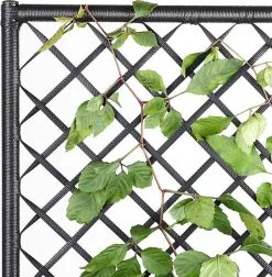 Casaria Polyrattan Plantenbak - Met Klimoprek - 3 Bakken Zwart -Bloem Garden Verkoop 1174x1200 3