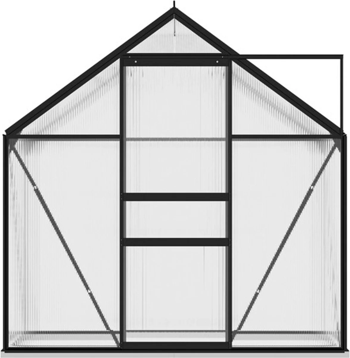 VidaXL Broeikas 1,33 M² Aluminium Antracietkleurig 8 VidaXL Broeikas 1,33 M² Aluminium Antracietkleurig - Afbeelding 8