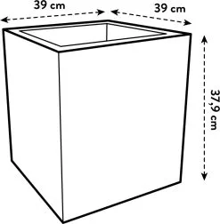 Elho Vivo Next Vierkant 40 - Plantenbak Voor Binnen & Buiten - Ø 39.0 X H 37.9 Cm - Zwart/Living Black -Bloem Garden Verkoop 1175x1200