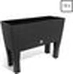 Prosperplast Kunststof Rato Plantenbak Op Poten Met Irrigatiesysteem Antraciet 80 X 33 X 62 Cm - 72 Liter - Balkonbakken/bloembakken -Bloem Garden Verkoop 1176x1200 5