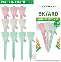 SKYARD® Waterdruppelaar Set Van 10 – Watergeefsysteem Geschikt Binnen (Kamerplanten) En Buiten – Bewateringssysteem Met Instelbare Druppelsnelheid - Irrigatiesysteem - Planten Watergever - Waterbol -Bloem Garden Verkoop 1179x1200