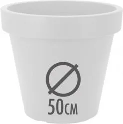 Relaxwonen Kunststof Bloempot Wit Ø50 Cm - Hoogte 42 Cm -Bloem Garden Verkoop 1189x1200