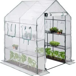 Relaxdays Tuinkas - 2 M² - Kweekkas Tuin - Grote Foliekas - 4 Ramen - Plantenkas Tomaten