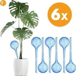 Groots Waterdruppelaar Blauw Set Van 6 Stuks Voor Planten – 27 CM – Automatisch Watergeefsysteem Voor Kamerplanten – Planten Watergever Met Druppelsysteem – Waterbol