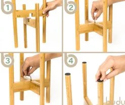 Budu Plantenstandaard Binnen – Plantenhouder – Plantenrek – Uitschuifbaar - Bloempot Standaard - Bamboe Hout - Ø 20 Tot 30 Cm -Bloem Garden Verkoop 1200x1000 3