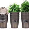 Merkloos Kruidenpot Waterreservoir Verse Kruiden Plantenpot Met Watergeefsysteem Voor Vensterbank Keuken Kruidentuin Binnen Set Van 10 Stuks Zwart