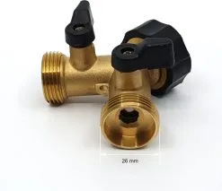Horvitus® Horvitus Waterverdeler 2 Weg - Y Stuk Kraan Splitter - Voor Europese Kranen - Messing -Bloem Garden Verkoop 1200x1034 1