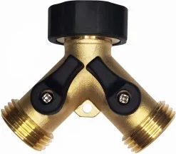 Libara Y Stuk Kraan Splitter – Aanvoer Y Stuk Voor Wasmachine - Waterverdeler - Buitenkraan - Waterverdeler 2 Weg – Messing -