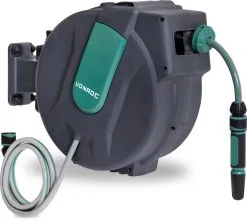 VONROC GARDEN VONROC Automatische Slanghaspel – Incl. 25m Tuinslang, Aansluitslang, Spuitstuk, Koppelingen & Kraanaansluiting