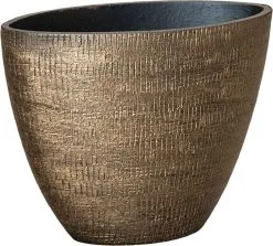 Merkloos Planter Ryan Shiny Gold 33 Cm Ovale Gouden Bloempot Voor Binnen Ovaal