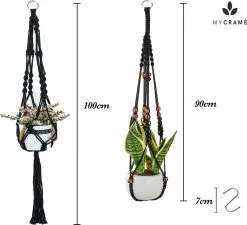 Mycramé 4 Stuks Zwarte Macrame Plantenhangers - Boho Handgeweven Katoen Hangpot Voor Binnen/Buiten - Hangende Bloempot Met Kralen - Macramé Touw/Koord Hangplant Houder - Bohemian Wandhanger Decoratie - Plant Hanger - Verticale Tuin Bloempothouder Planthanger 17 Mycramé 4 Stuks Zwarte Macrame Plantenhangers - Boho Handgeweven Katoen Hangpot Voor Binnen/Buiten - Hangende Bloempot Met Kralen - Macramé Touw/Koord Hangplant Houder - Bohemian Wandhanger Decoratie - Plant Hanger - Verticale Tuin Bloempothouder Planthanger -Bloem Garden Verkoop 1200x1093