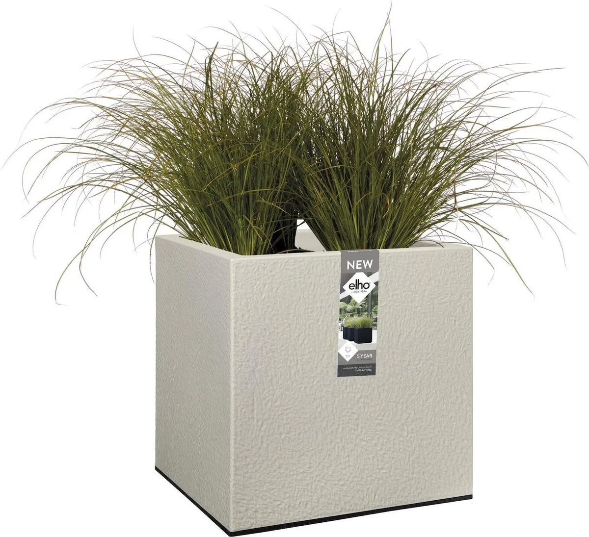 Elho Vivo Structure Finish Vierkant 40 - Plantenbak Voor Binnen & Buiten - Ø 39 X H 41 - Grijs/Warm Grijs 8 Elho Vivo Structure Finish Vierkant 40 - Plantenbak Voor Binnen & Buiten - Ø 39 X H 41 - Grijs/Warm Grijs - Afbeelding 8