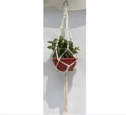 Merkloos Plantenhanger Macramé - Luxe Gevlochten Touw Katoen - 1 Stuk - Plantenpot Ophangen - Planthanger -Bloem Garden Verkoop 1200x1095