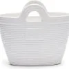 Riviera Maison Plantenbak Met Handvaten, Bloempot In Tas Vorm - RM Beach Bag Planter - Wit - Porselein