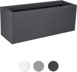 EDA Plantenbak - Bloembak - 57L - 79,5 X 29,5 X 29,5 Cm - Antraciet