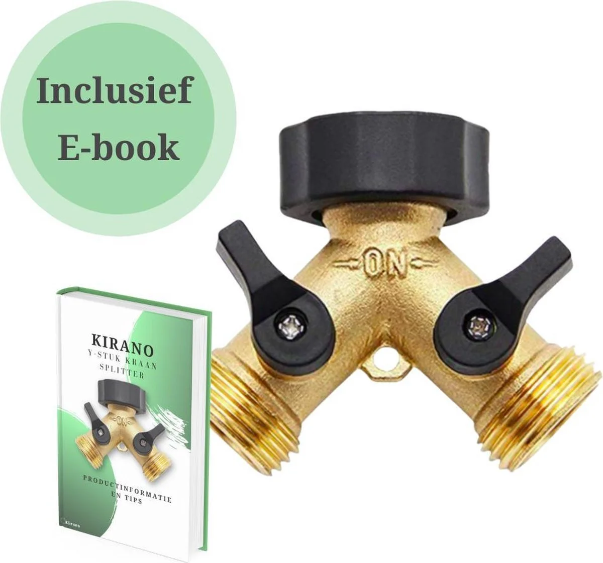 Kirano Y Stuk Kraan - Kraan Splitter - Waterverdeler - Buitenkraan - Waterverdeler 2 Weg – Messing - Afzonderlijk Af Te Sluiten 12 Kirano Y Stuk Kraan - Kraan Splitter - Waterverdeler - Buitenkraan - Waterverdeler 2 Weg – Messing - Afzonderlijk Af Te Sluiten - Afbeelding 12