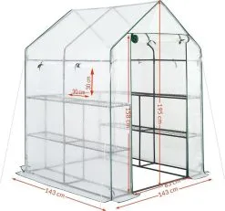 Gardebruk Kweekkas 2m² - 8 Legplanken & 4 Ramen - 195x143x143 Cm -Bloem Garden Verkoop 1200x1123 3