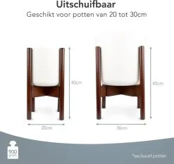 LifeGoods Planten Standaard - Uitschuifbare Bloempothouder - 20 Tot 30 Cm - Donker Bamboe -Bloem Garden Verkoop 1200x1130 1