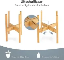 LifeGoods Planten Standaard - Uitschuifbare Bloempothouder - 20 Tot 30 Cm - Licht Bamboe 17 LifeGoods Planten Standaard - Uitschuifbare Bloempothouder - 20 Tot 30 Cm - Licht Bamboe -Bloem Garden Verkoop 1200x1130 3