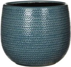 Mica Decorations Gabriel Bloempot - H20 X Ø25 Cm - Keramiek - Blauw -Bloem Garden Verkoop 1200x1143