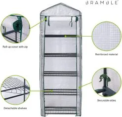 Bramble - Tuinkassen - 5 Lagen - Miniserre - Draadplanken - Gemakkelijk Te Monteren - 69 X 49 X 193 Cm -Bloem Garden Verkoop 1200x1152 3