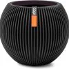 Capi Europe - Vaas Bol Groove - 29x26 - Zwart - Bloempot Voor Binnen - BGVBL104