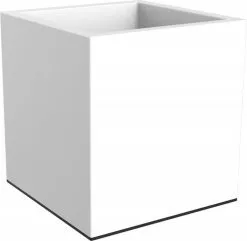 Elho Vivo Matt Finish Vierkant Wielen 40 - Grote Plantenbak Voor Binnen & Buiten - Gemaakt Van Gereycled Plastic - L 39 X W 39 X H 41 Cm - Wit -Bloem Garden Verkoop 1200x1171