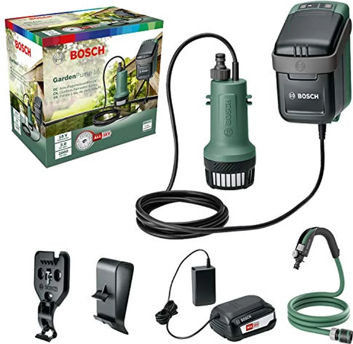Bosch GardenPump 18 Accu Regentonpomp - Met 1 X 18 V Accu En Lader 1 Bosch GardenPump 18 Accu Regentonpomp - Met 1 X 18 V Accu En Lader