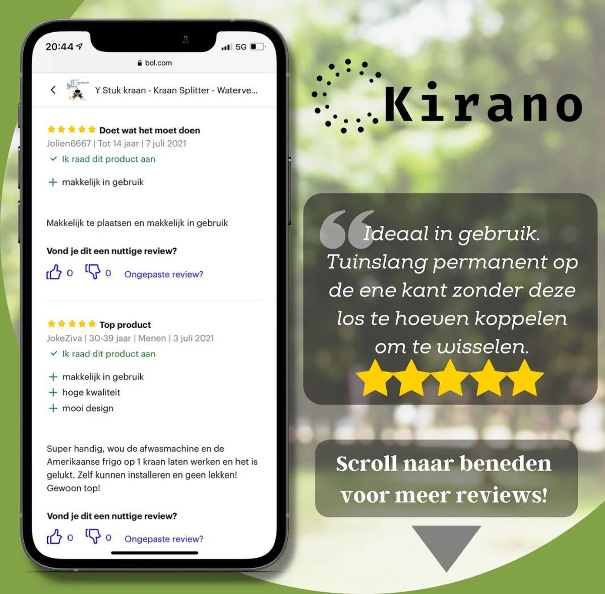 Kirano Y Stuk Kraan - Kraan Splitter - Waterverdeler - Buitenkraan - Waterverdeler 2 Weg – Messing - Afzonderlijk Af Te Sluiten 5 Kirano Y Stuk Kraan - Kraan Splitter - Waterverdeler - Buitenkraan - Waterverdeler 2 Weg – Messing - Afzonderlijk Af Te Sluiten - Afbeelding 5