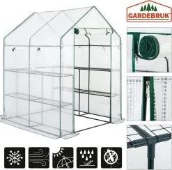 Gardebruk Kweekkas 2m² - 8 Legplanken & 4 Ramen - 195x143x143 Cm -Bloem Garden Verkoop 1200x1183 3